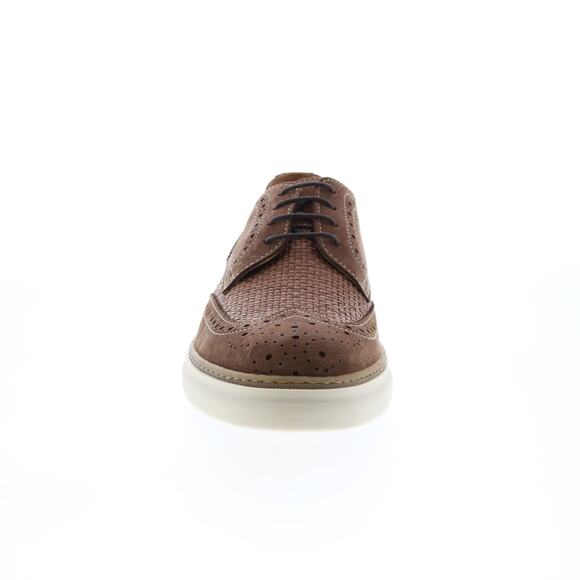 Bruno Magli Salento Raffia Mens Shoes Brown Oxfords Made in Italy Size 10.5 M main image 3